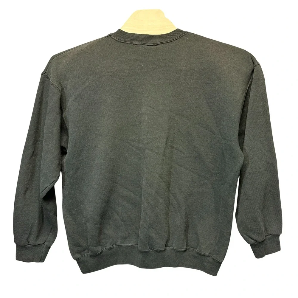 Polo Ralph Lauren Mens Crewneck Sweatshirt Faded Black Yellow Pony Logo XL